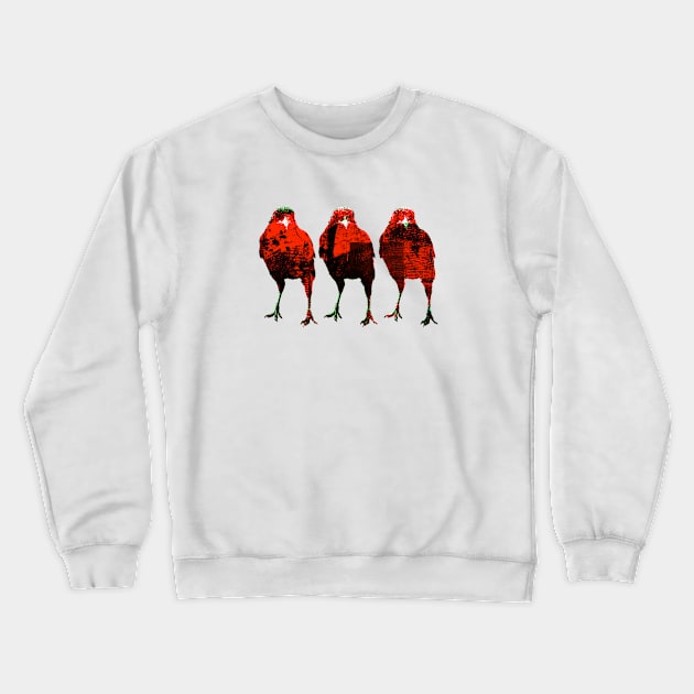 Three Red Birds Crewneck Sweatshirt by L'Appel du Vide Designs by Danielle Canonico